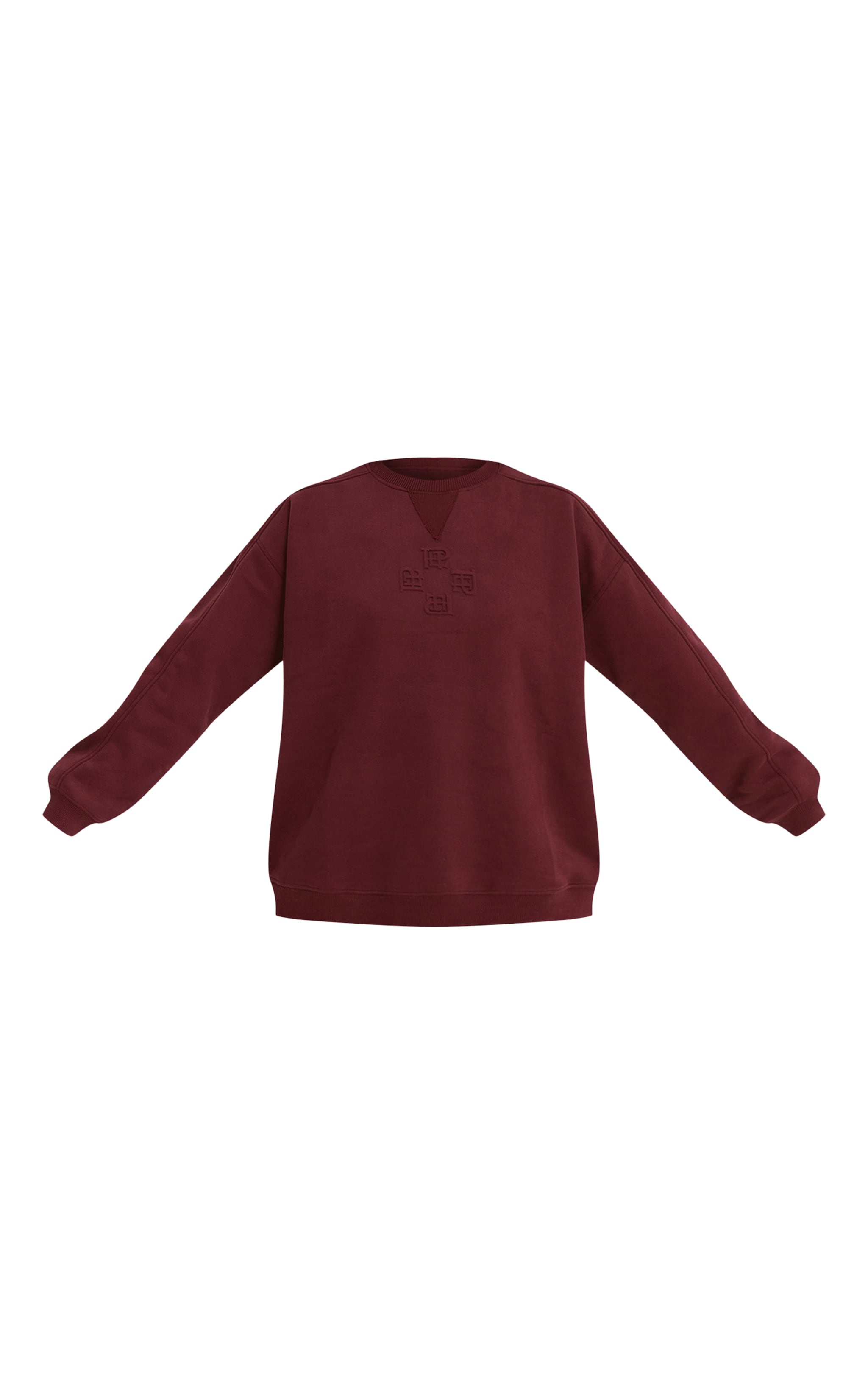 Wine PLT Embossed Crew Neck Sweatshirt image 5