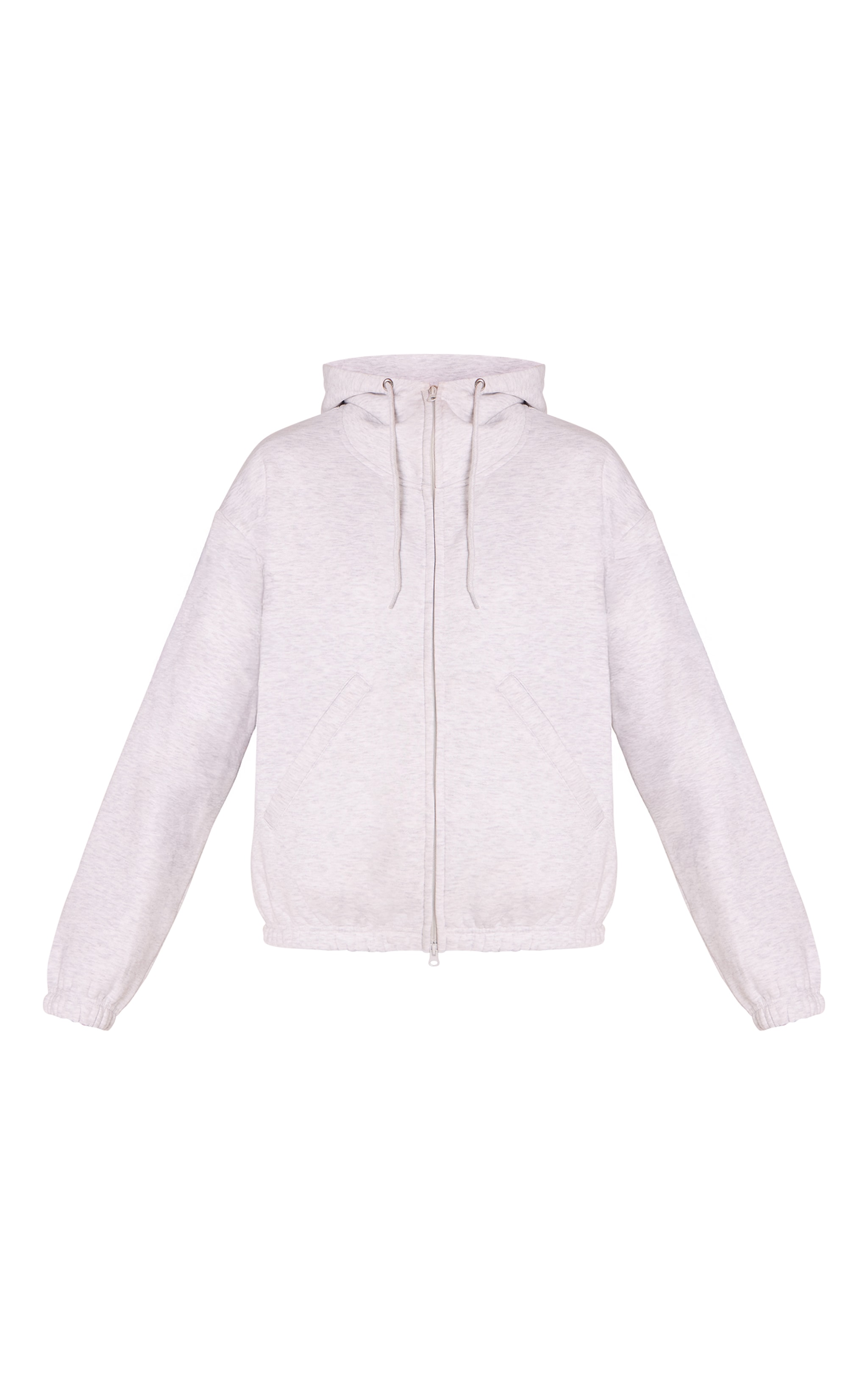 Ash Grey Funnel Neck Zip Up Hoodie image 5