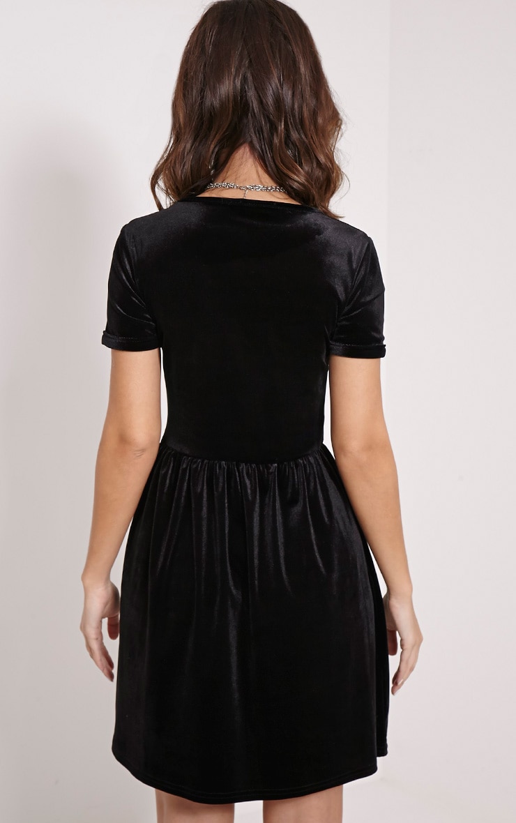 Rubie Black Velvet Skater Dress Dresses PrettyLittleThing