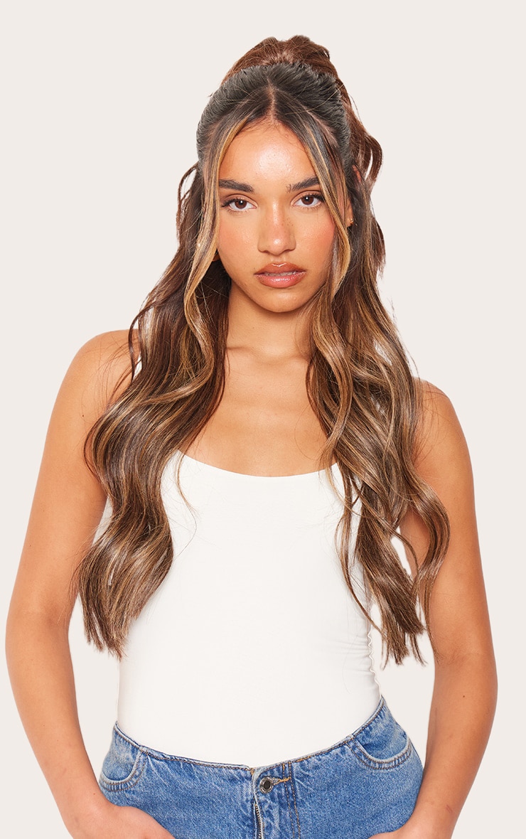 Lullabellz Brushed Out Wave 16” Claw Clip Pony In Chestnut image 2