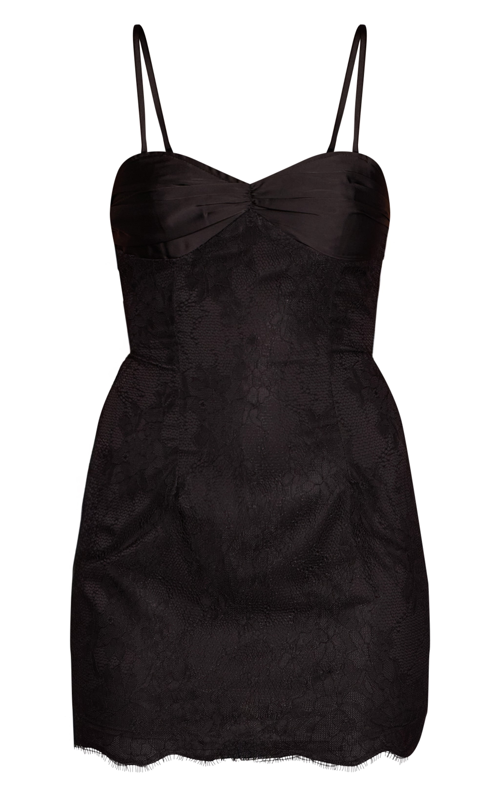 Black Lace Spaghetti Strap Mini Shift Dress image 5