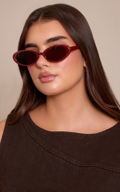 Jeepers Peepers Chocolate Oval Frame Brown Lens Sunglasses