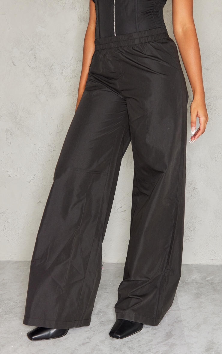 Black Woven Wide Leg Cargo Pants PrettyLittleThing CA