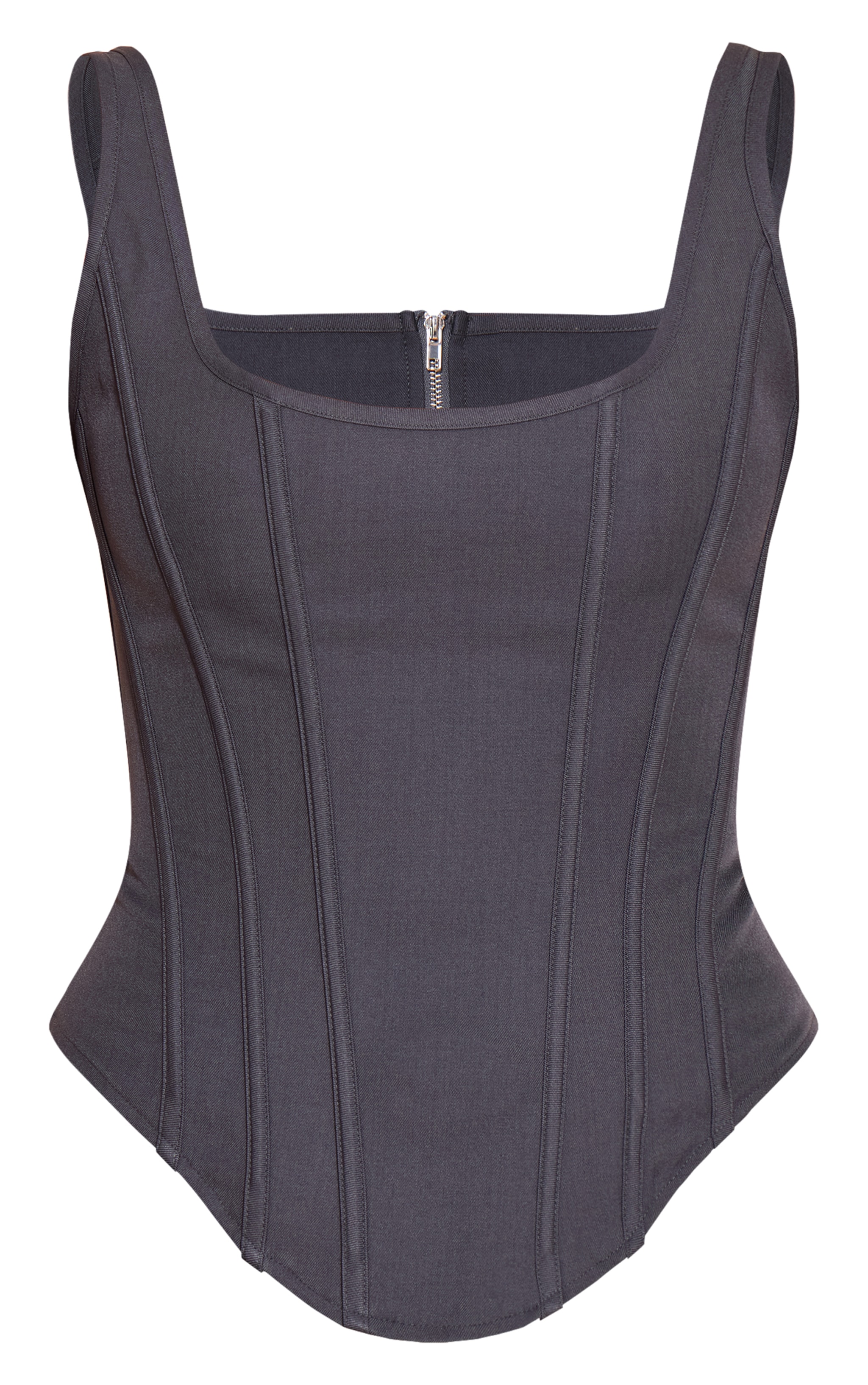 Charcoal Boned Dip Hem Longline Corset image 5