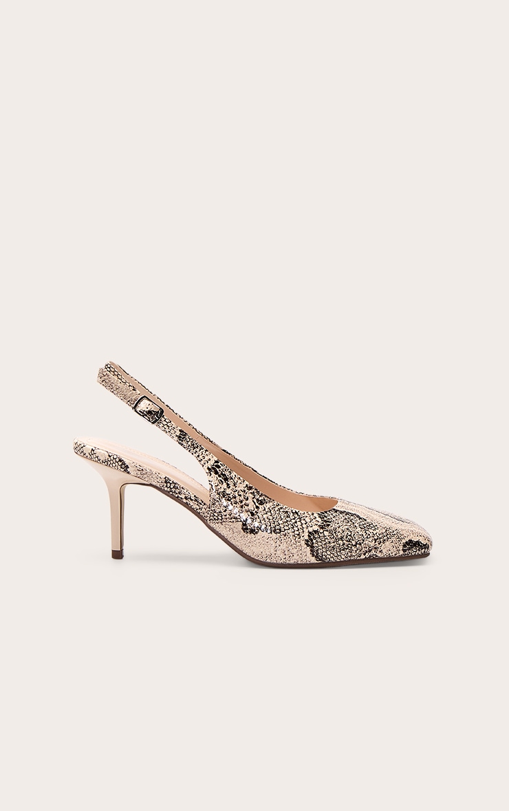 Snake Square Toe Sling Back image 2