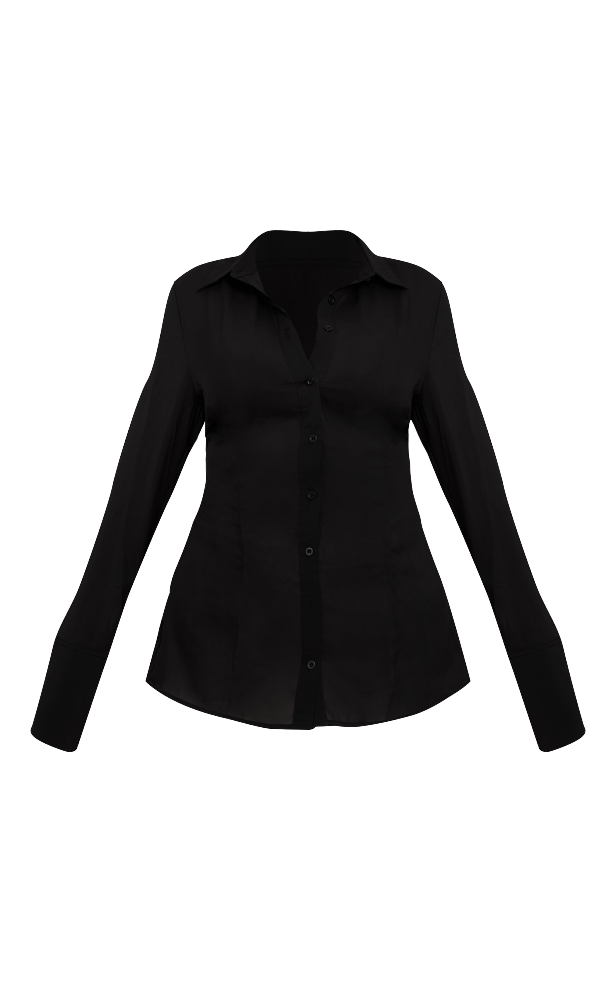 Plus Black Chiffon Fitted Shirt image 5