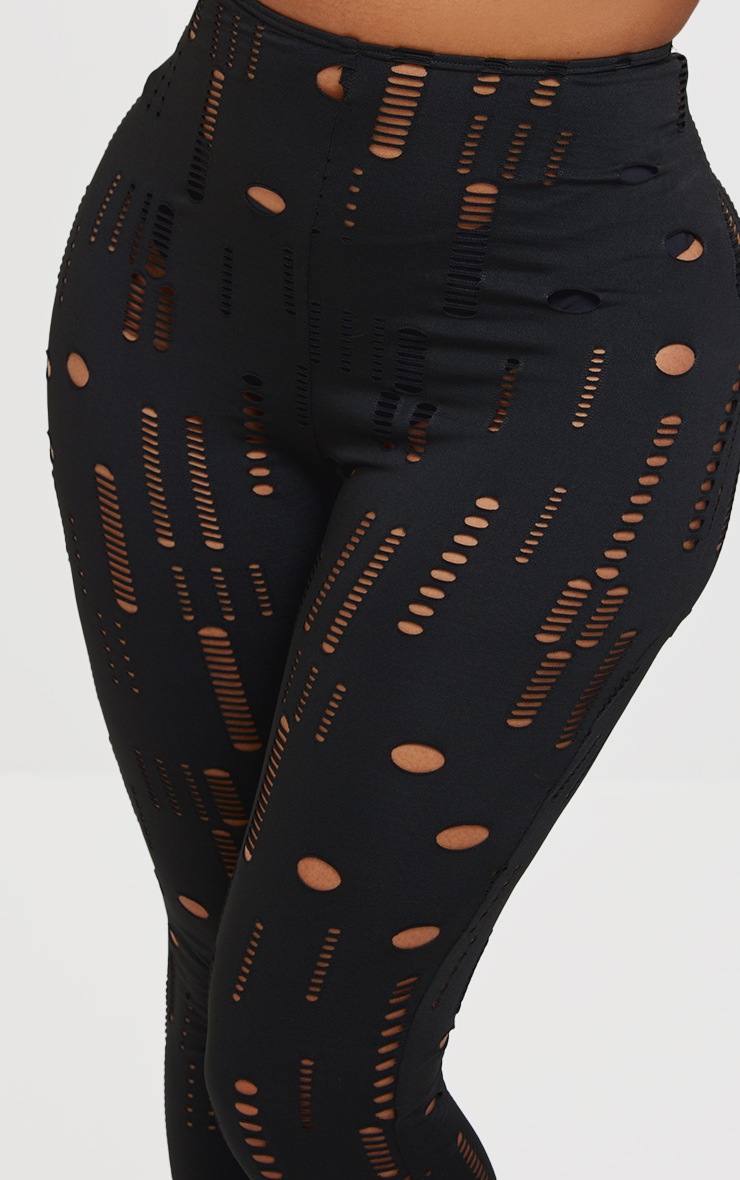 Shape Legging moulant noir élimé à taille haute image 4