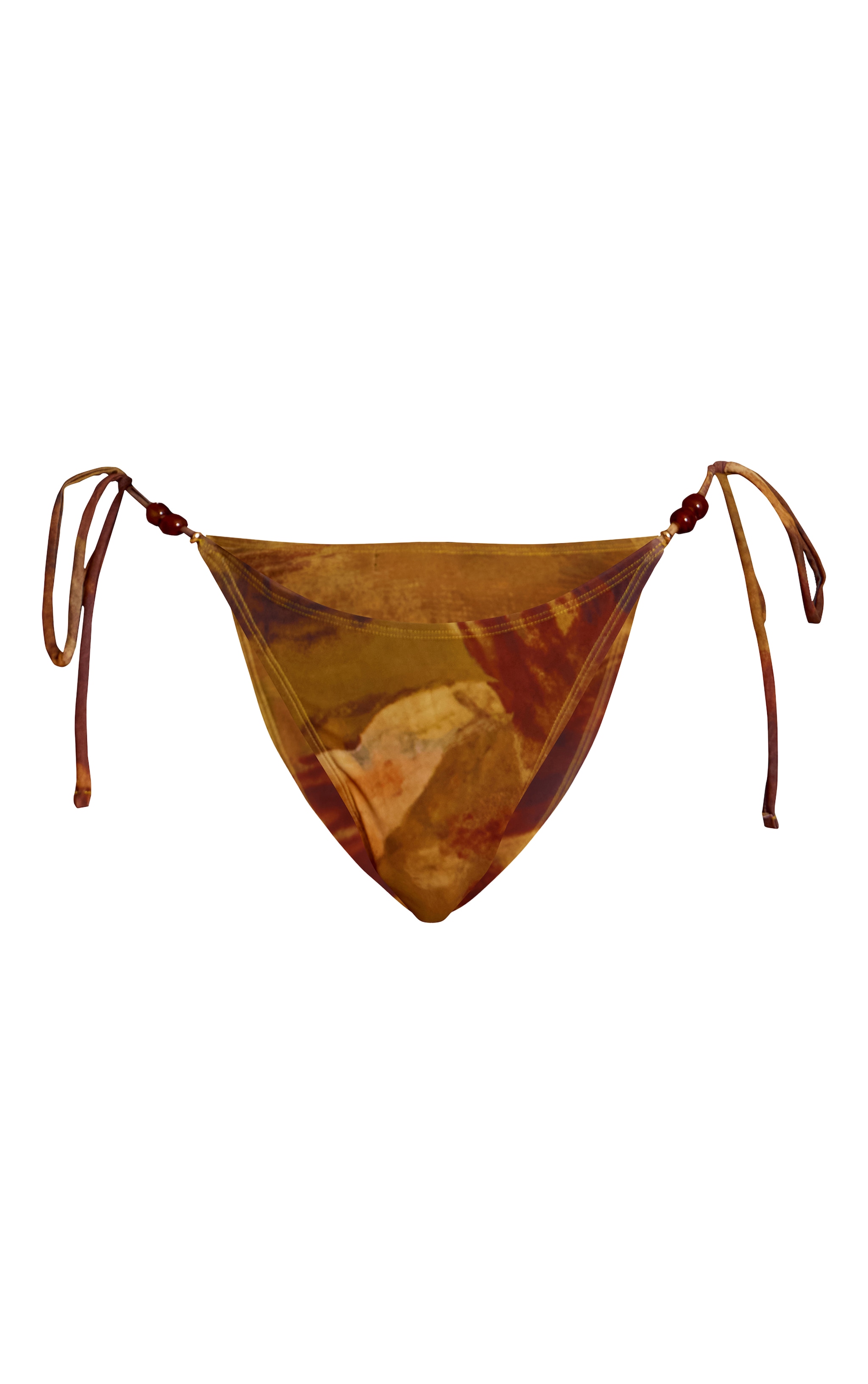 Green Tie Side Abstract Print Bikini Bottoms image 5