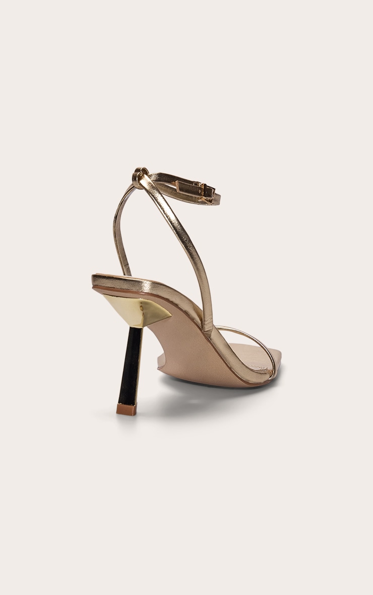 Gold Barely There Heeled Sandal image 4