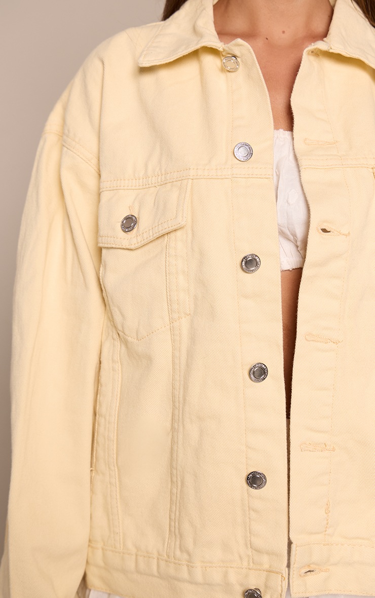 Butter Cream Oversized Classic Denim Jacket image 4