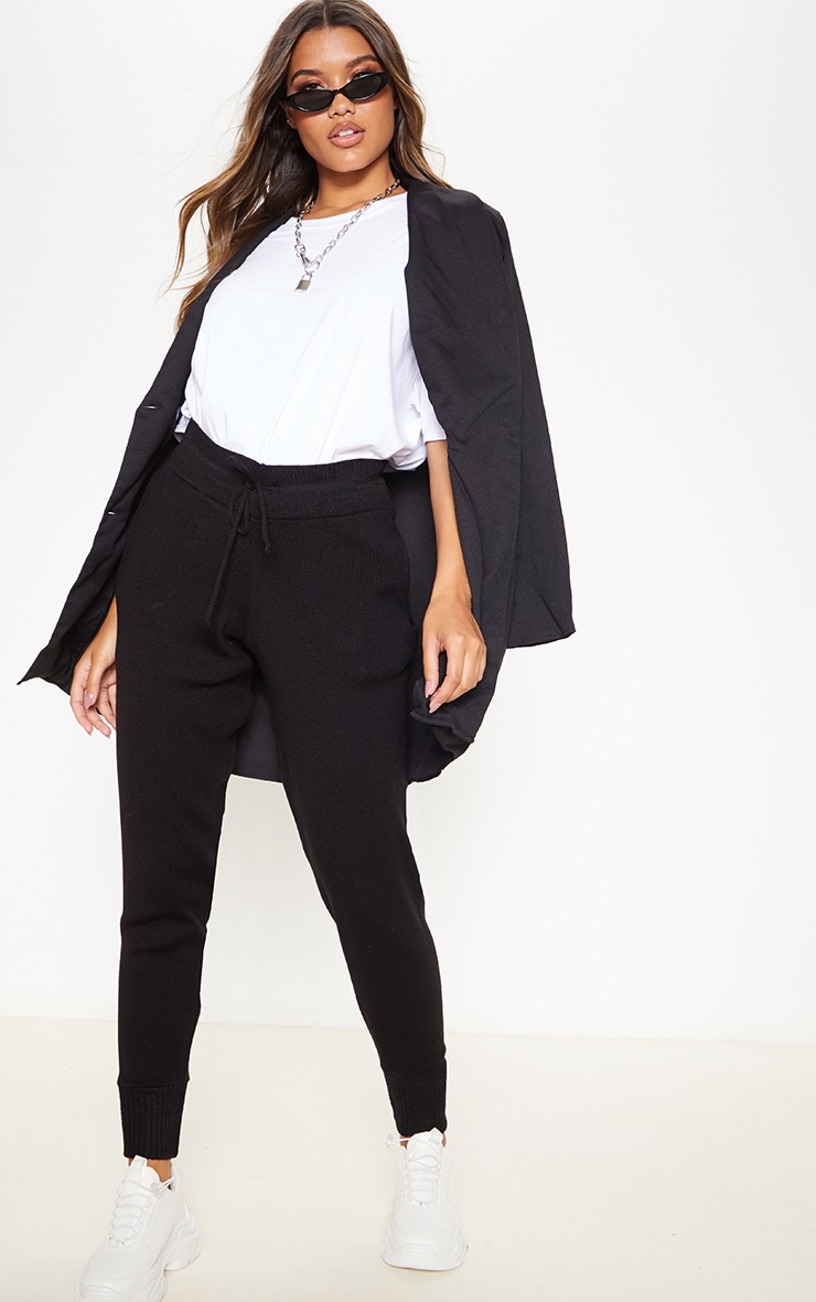 Jogging en maille noire