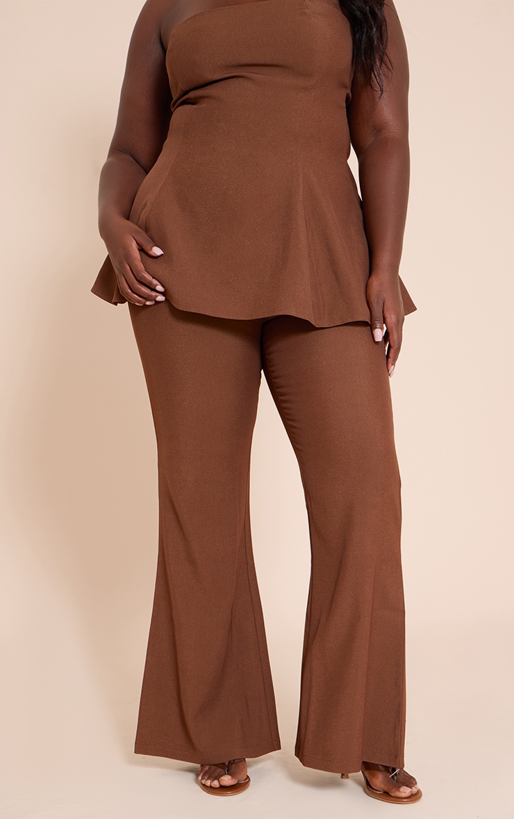 chocolate Woven Tailored Straight Leg Pants image 2