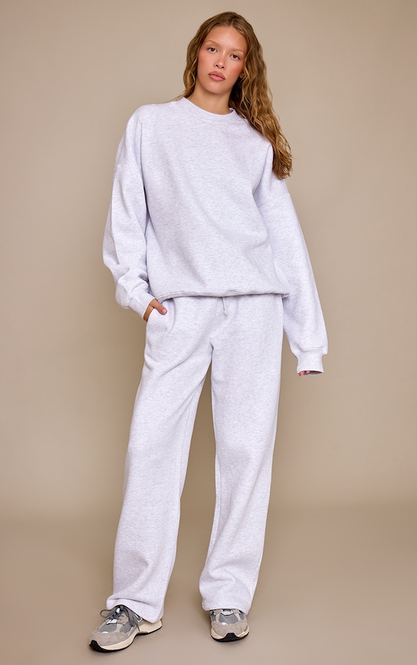 Ash Grey Oversized Sweat Tracksuit Set