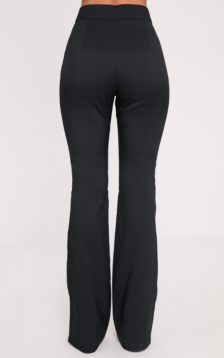 black fit and flare trousers