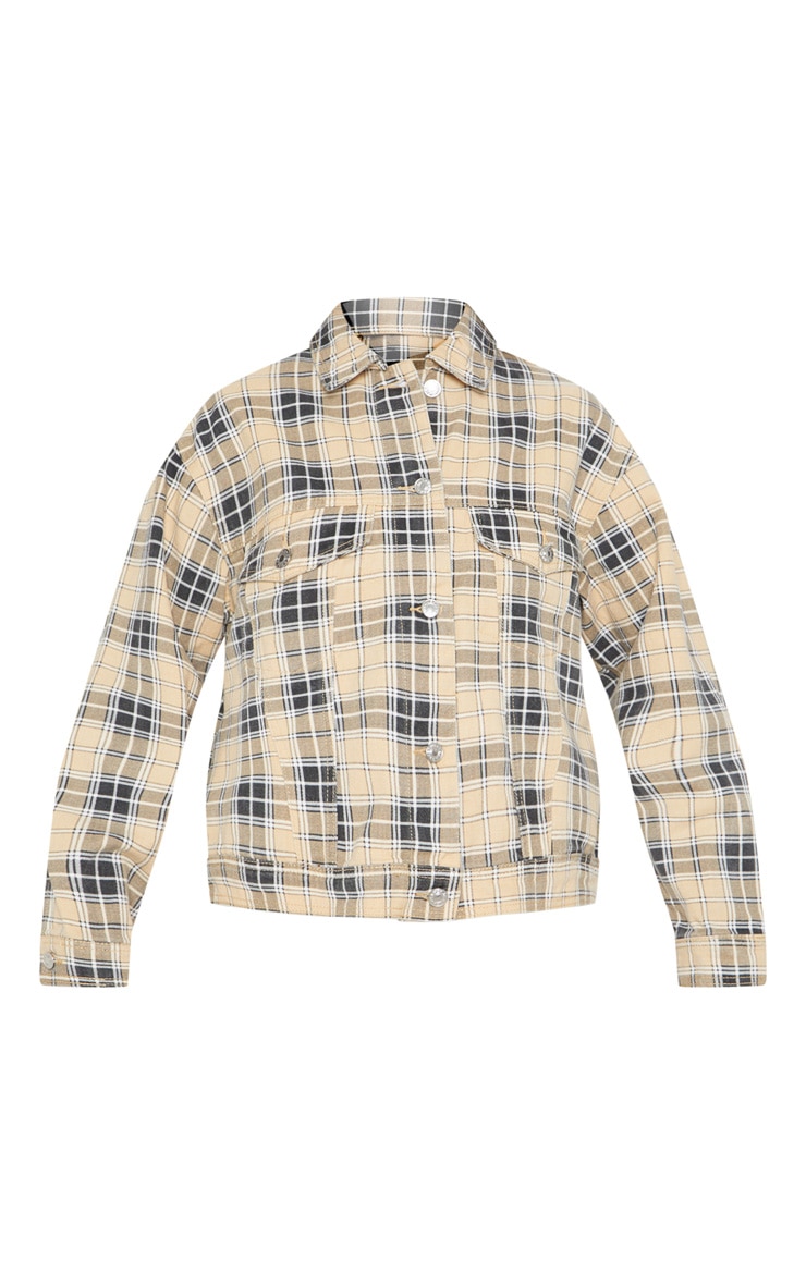 Stone Check Oversized Denim Jacket image 3