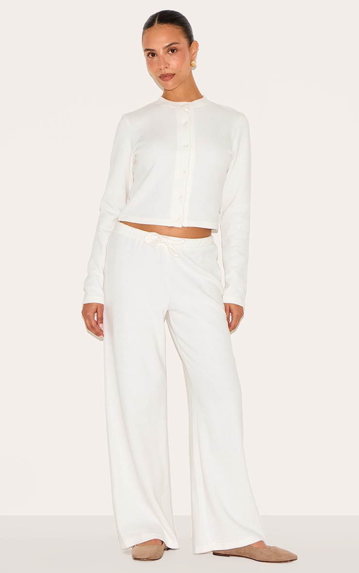 Petite Cream Super Soft Button Down Long Sleeve Top image 3
