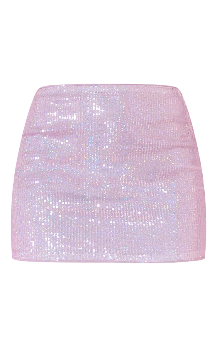 Mini jupe argentée à paillettes et strass image 6