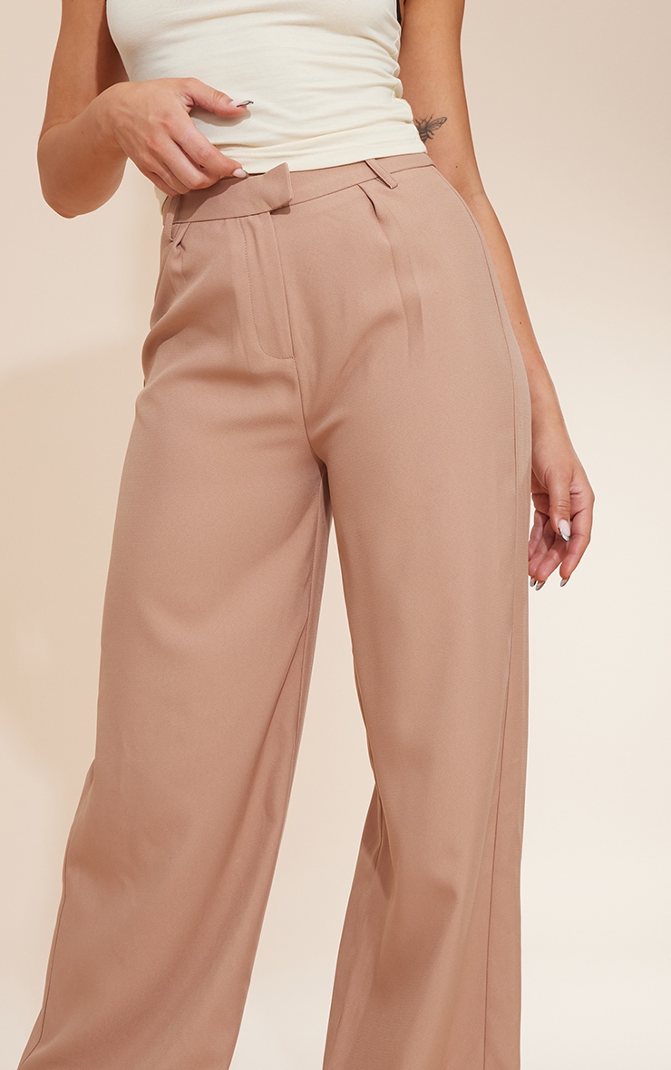 Taupe Wide Leg Woven Pants image 4