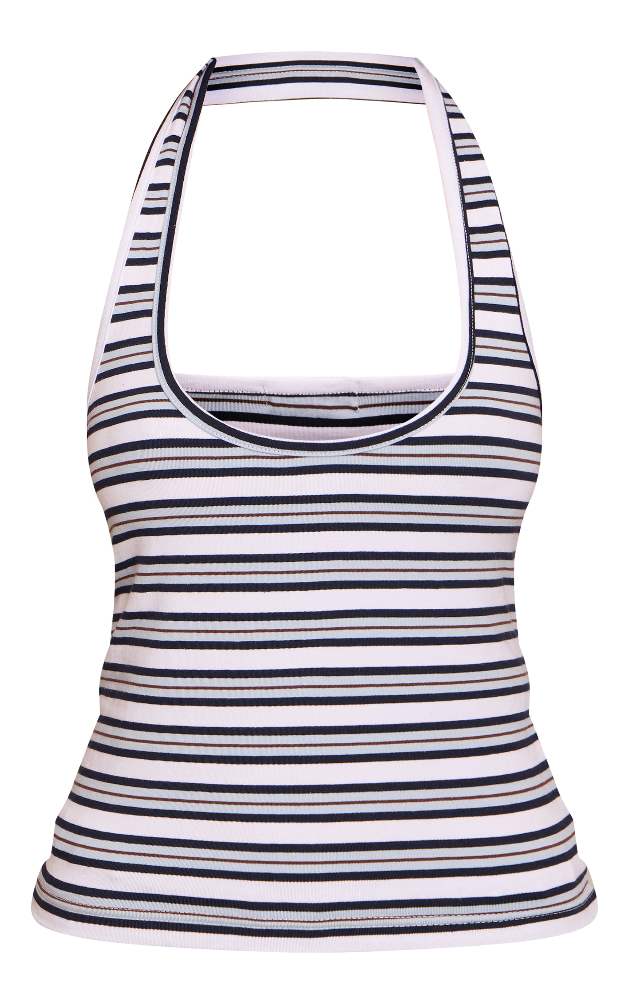 Petite Blue Striped Halterneck Vest Top image 5