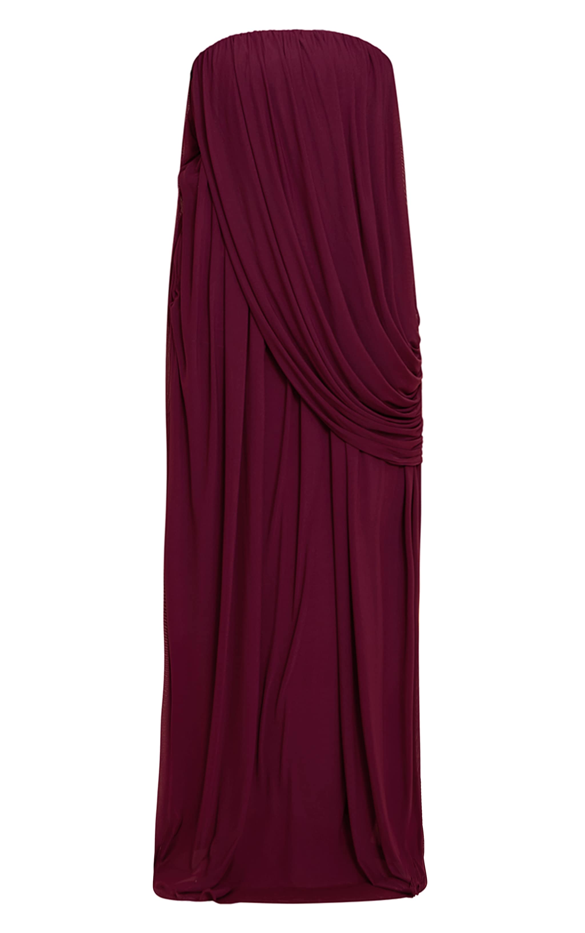 PLT Label Mulberry Mesh Drape Bandeau Maxi Dress image 6