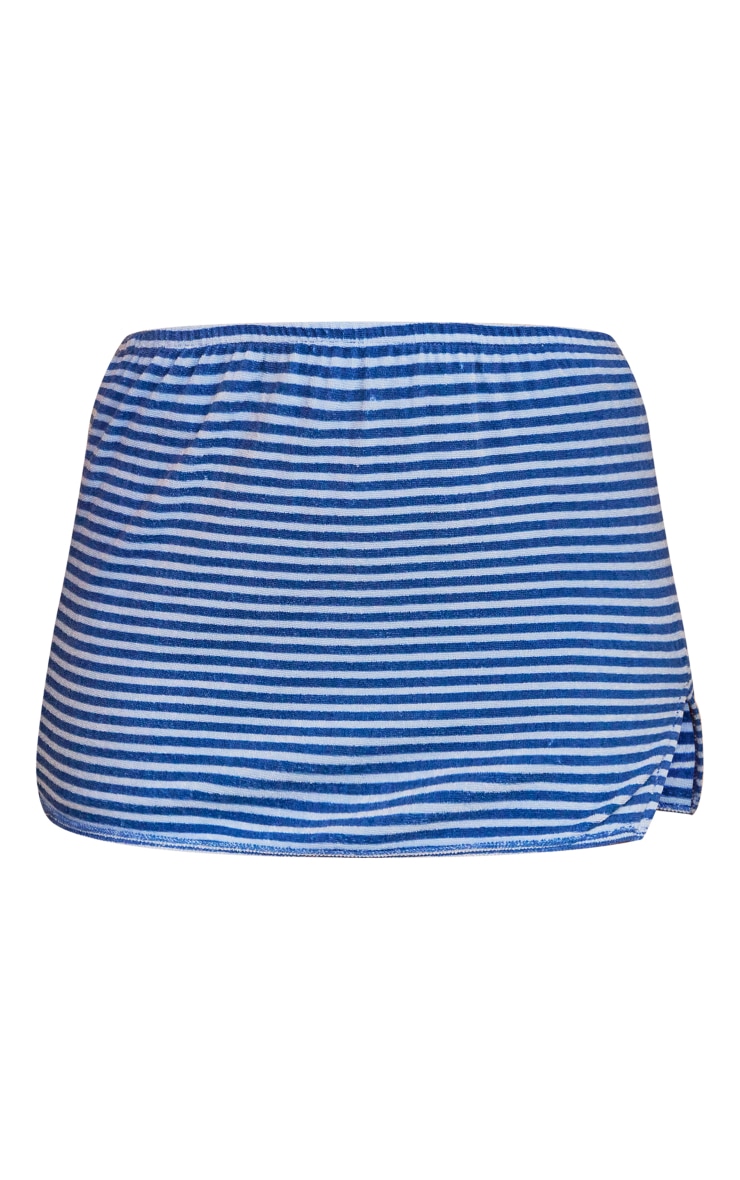  Blue Stripe Toweling Low Rise Beach Skirt image 6