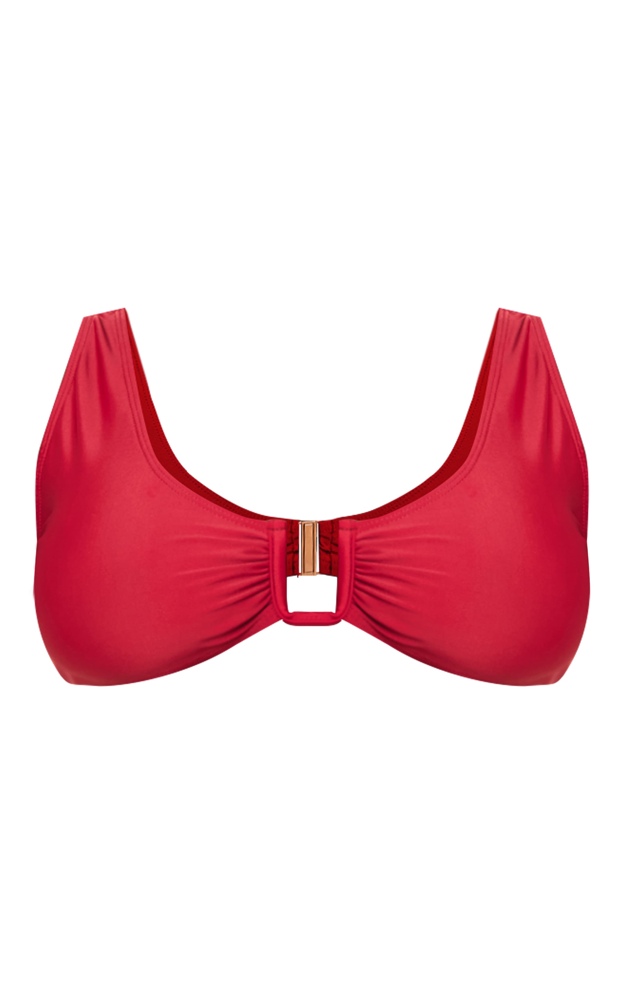 Plus Burgundy Plunge U Bar Bikini Top image 5