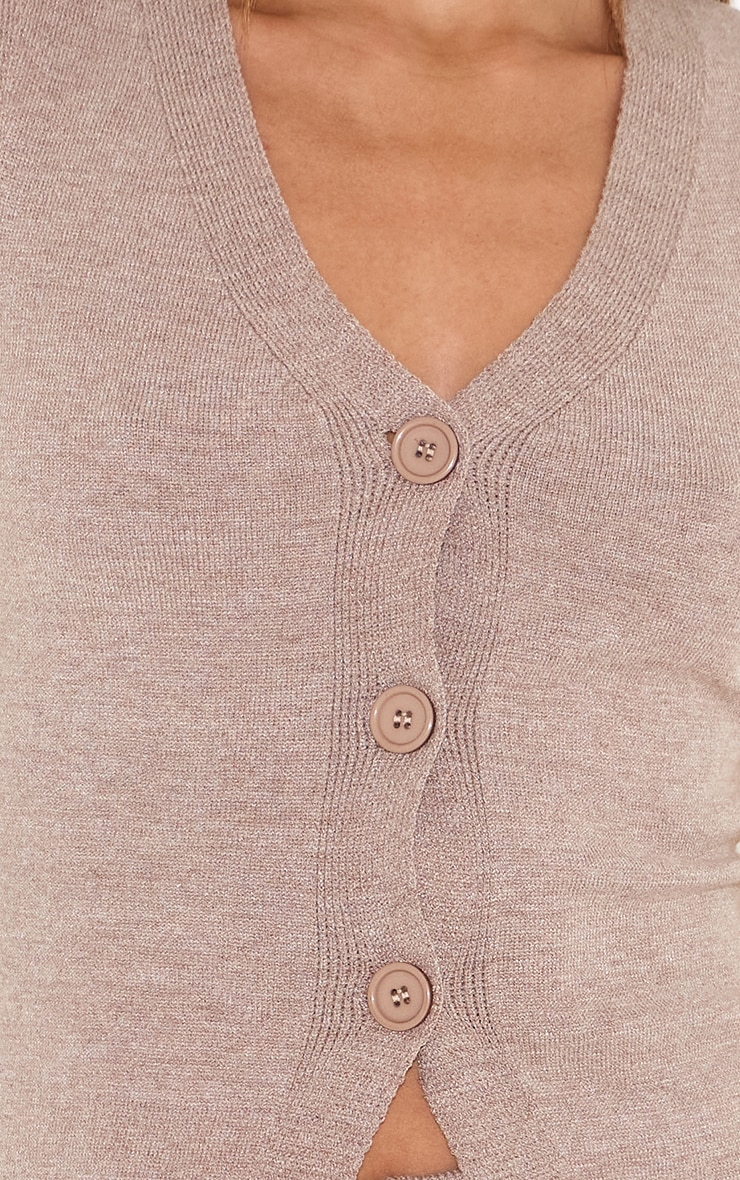 Tall Taupe Knitted Longline Vest image 4