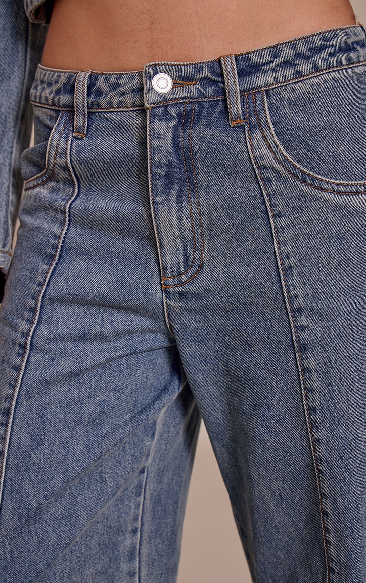 Vintage Seam Detail Mid Rise Barrel Jean image 4
