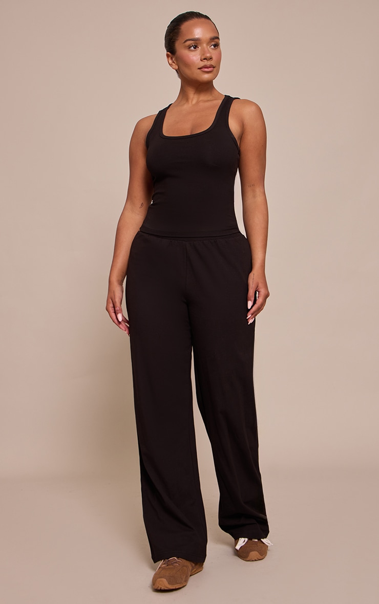 Shape Black Scoop Neck Vest Top image 3