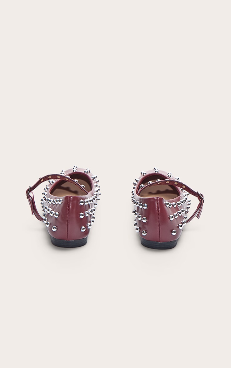 Ballerine En Cuir Avec Détails De Clous image 3