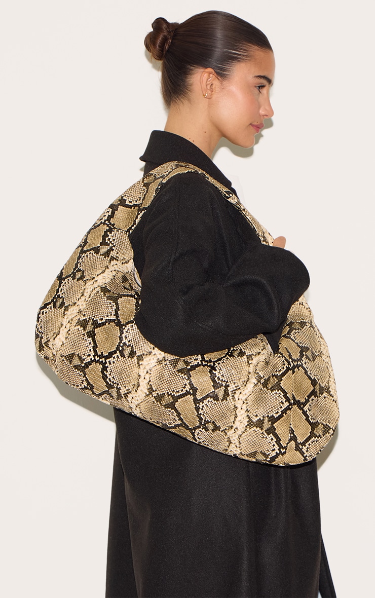 Snake Print Oversized PU Tote image 5