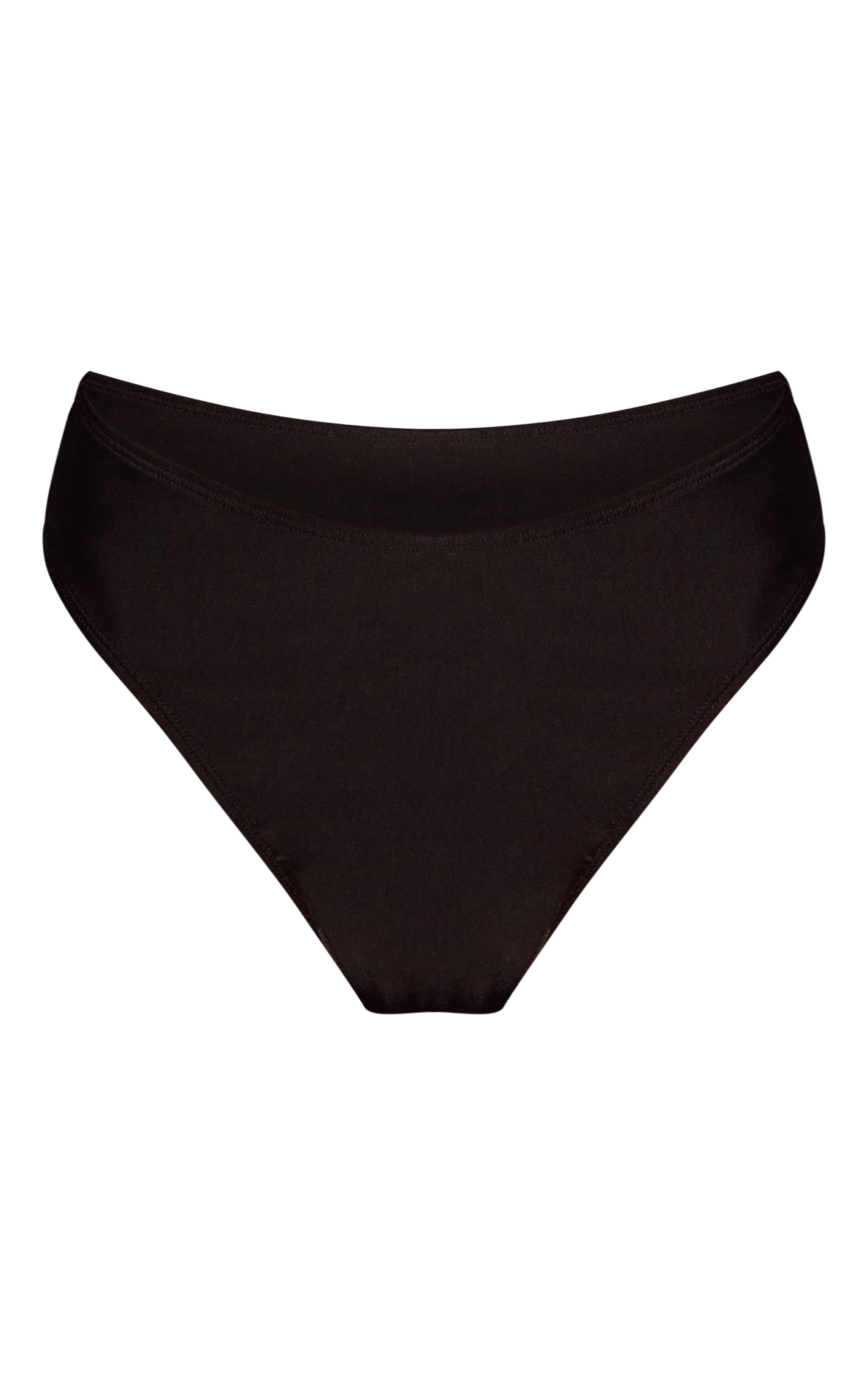 Bas de maillot de bain basique noir à taille haute image 5