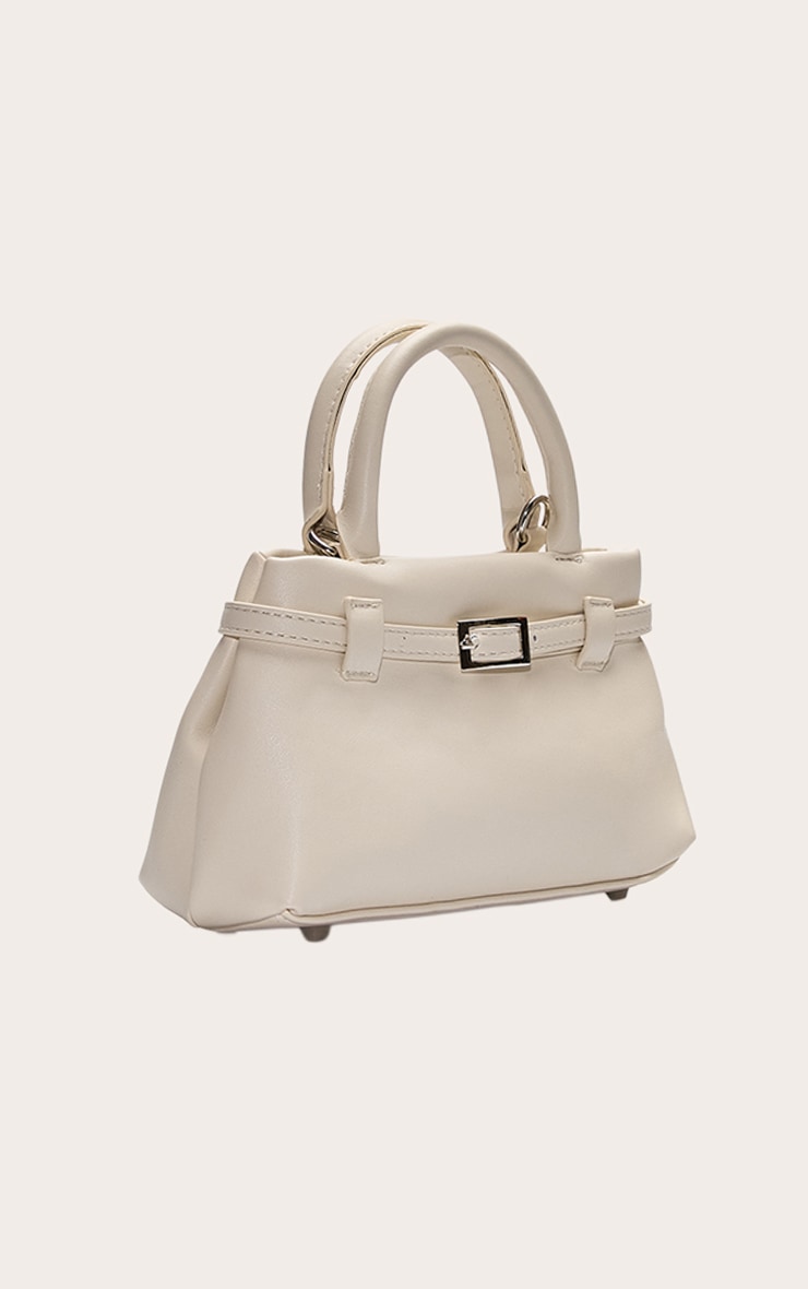 Cream Belt Detail Mini Cross Body Bag image 3