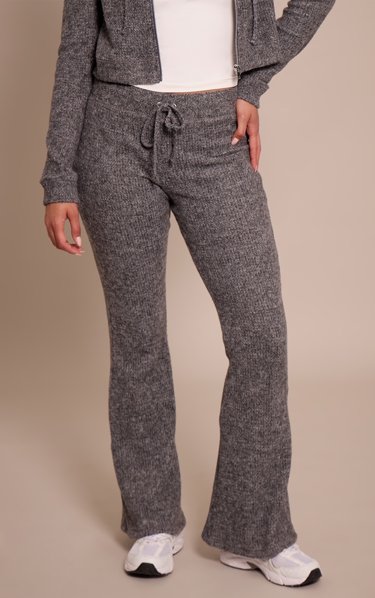 Pantalon skinny flare gauffré côtelé brossé gris anthracite image 2