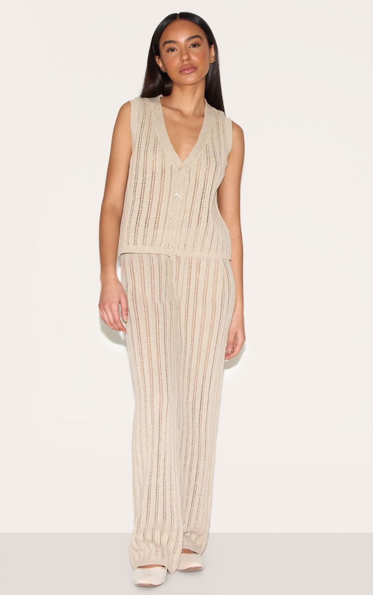 Petite Pantalon en maille tricot non colorée image 1