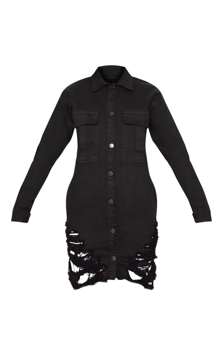 black jean shirt dress