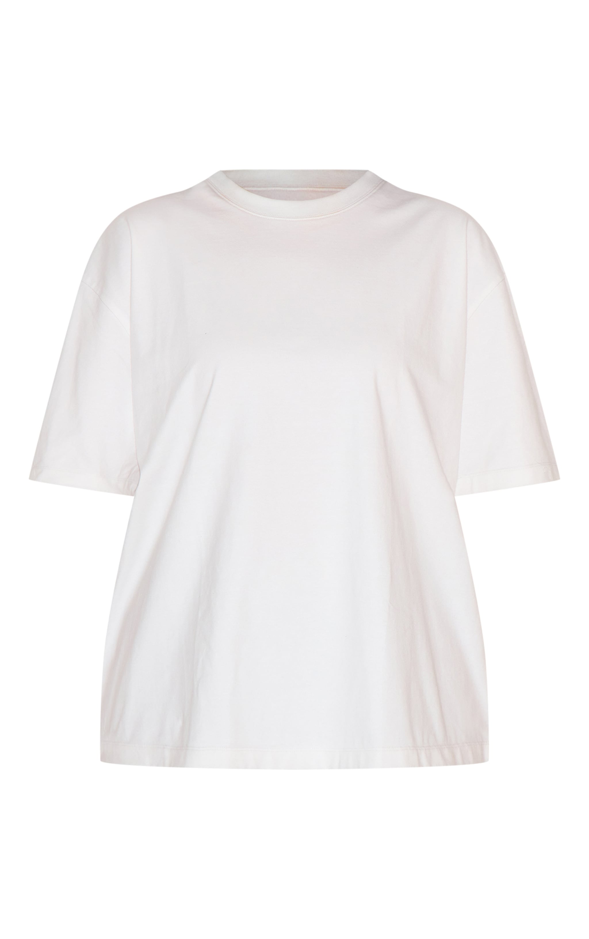 Plus White Premium Cotton Oversized T-shirt image 5