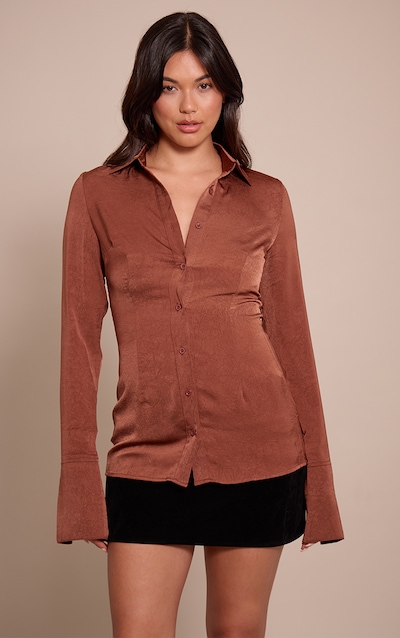 Chocolate Textured Fitted Shirt