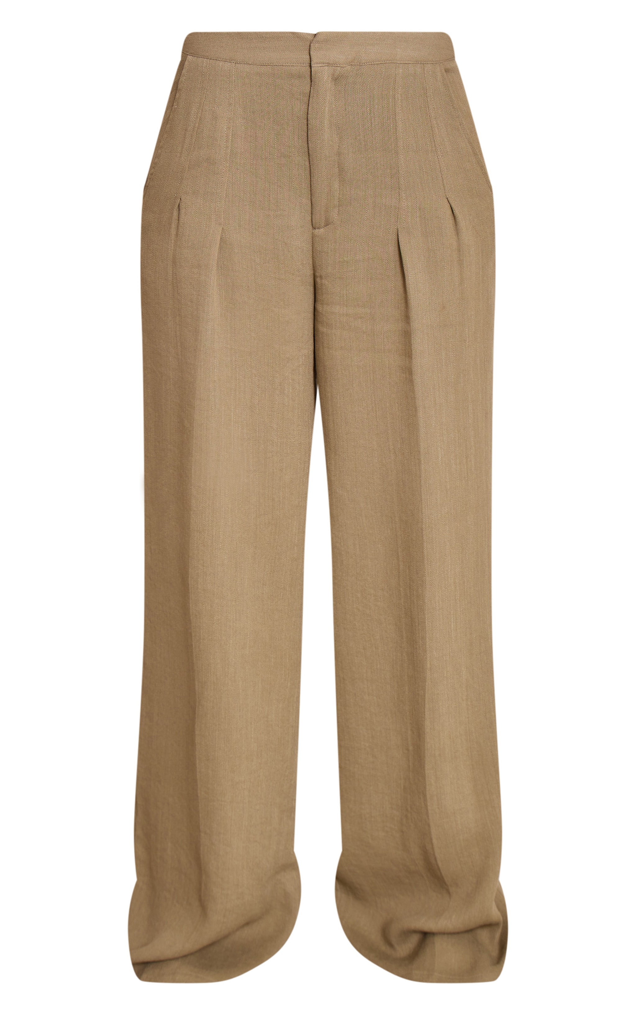 Tall Sage Green Textured Pleated Pant image 5