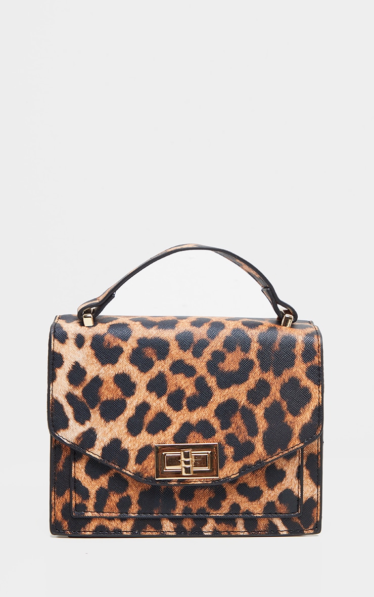 Leopard PU Box Cross Body Bag image 3