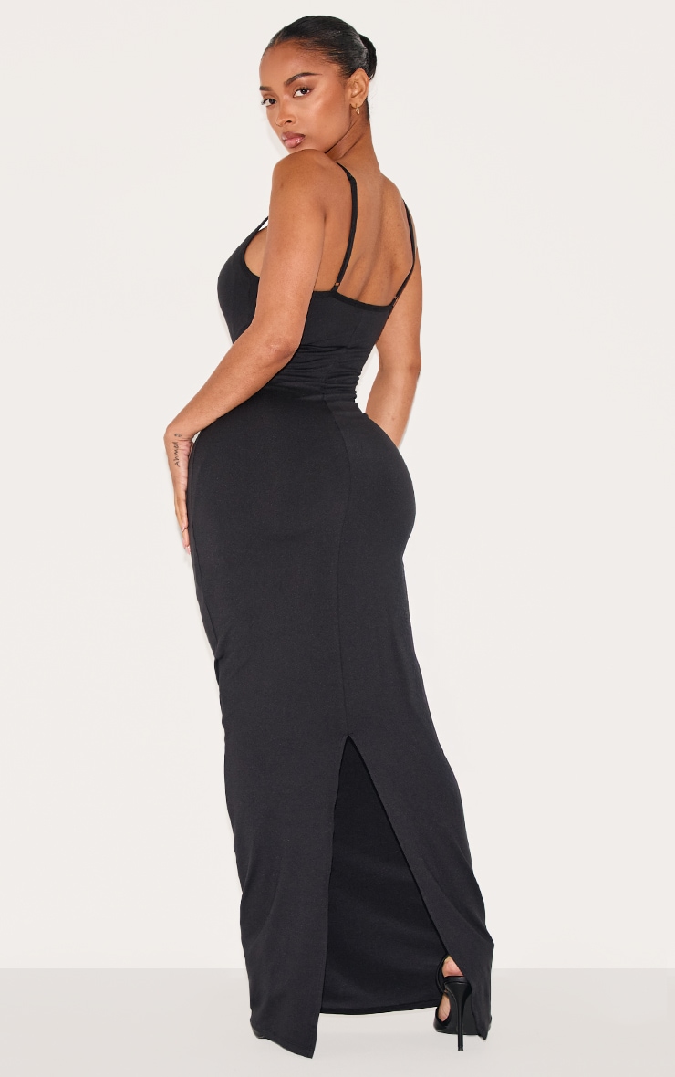 Shape Robe longue en Sculpt noir à bretelles et doublure gaintante intégrée image 2