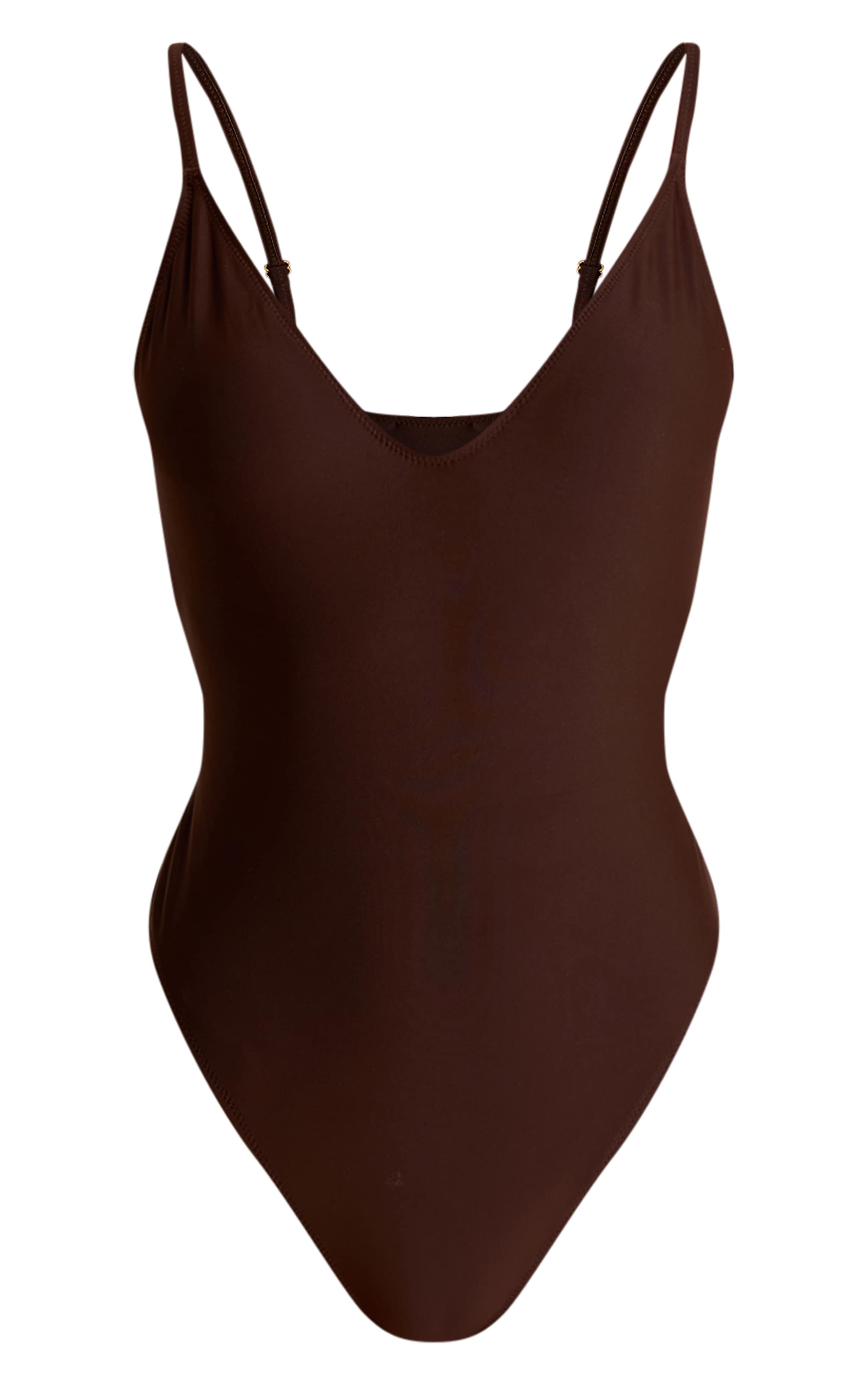 Chocolate Basic Plunge Swimsuit image 5