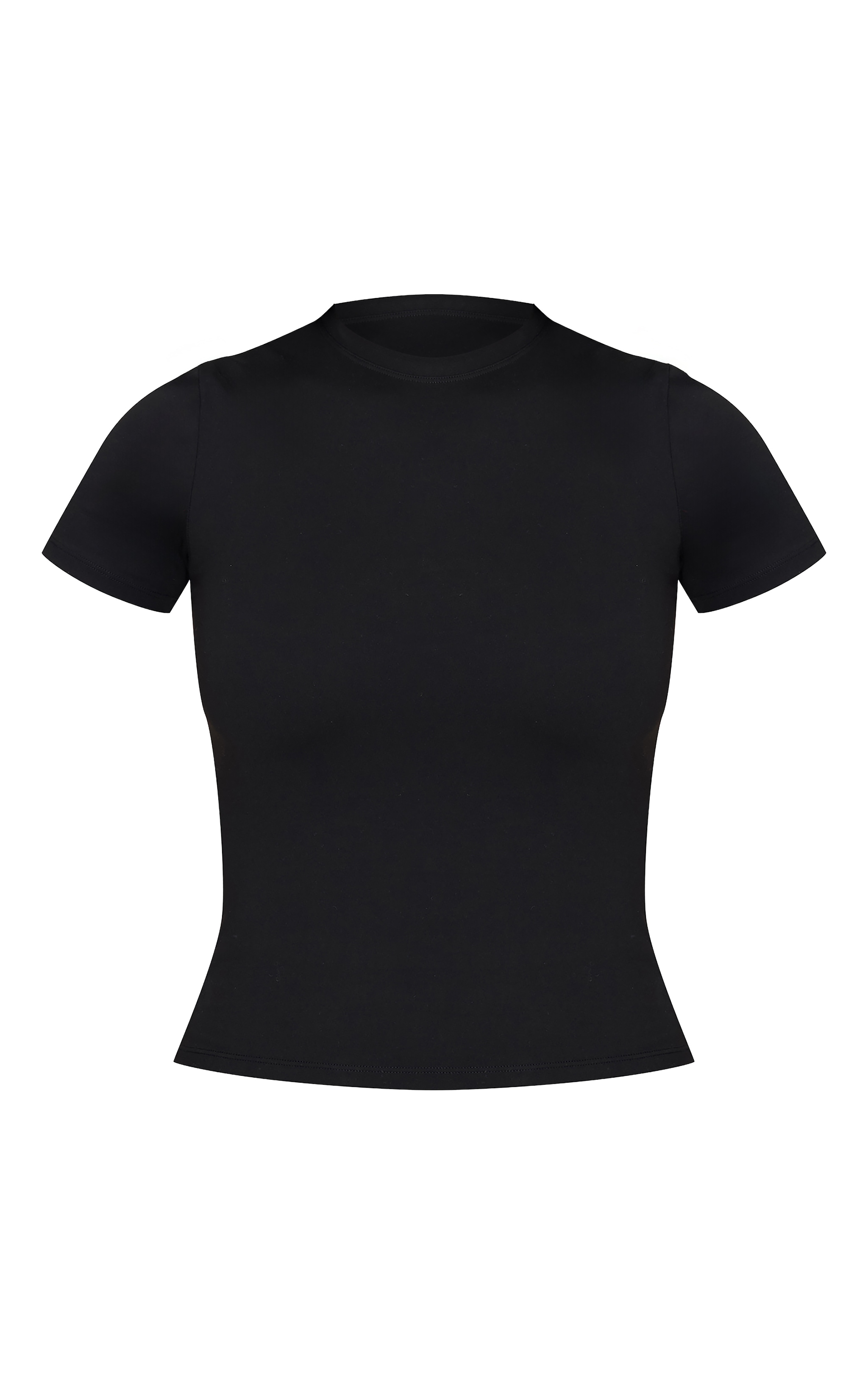 Tall Black Sculpt Longline Short Sleeved Gym Top image 5