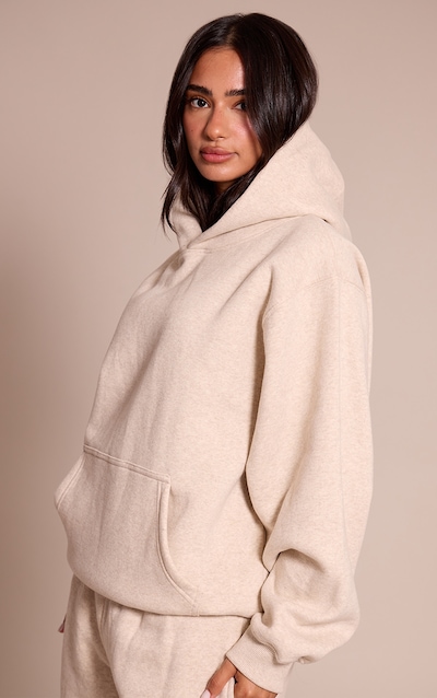 Petite Oatmeal Oversized Pull Over Hoodie