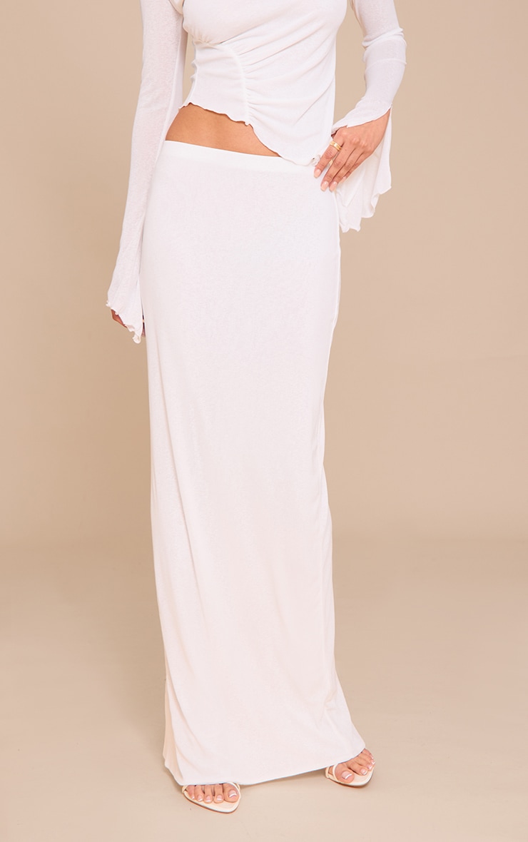 White Burnout Mesh Maxi Skirt | Co-ords | PrettyLittleThing USA