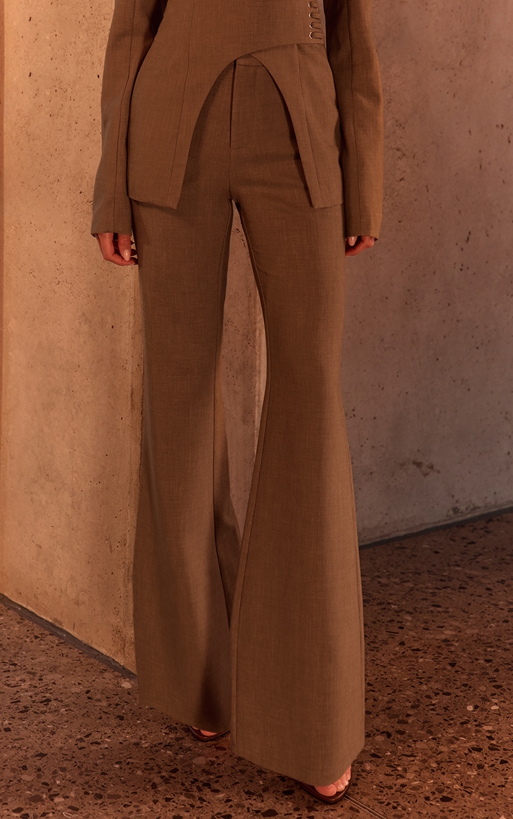 PLT Label Dark Sage Tailored Flared Leg Pants image 2