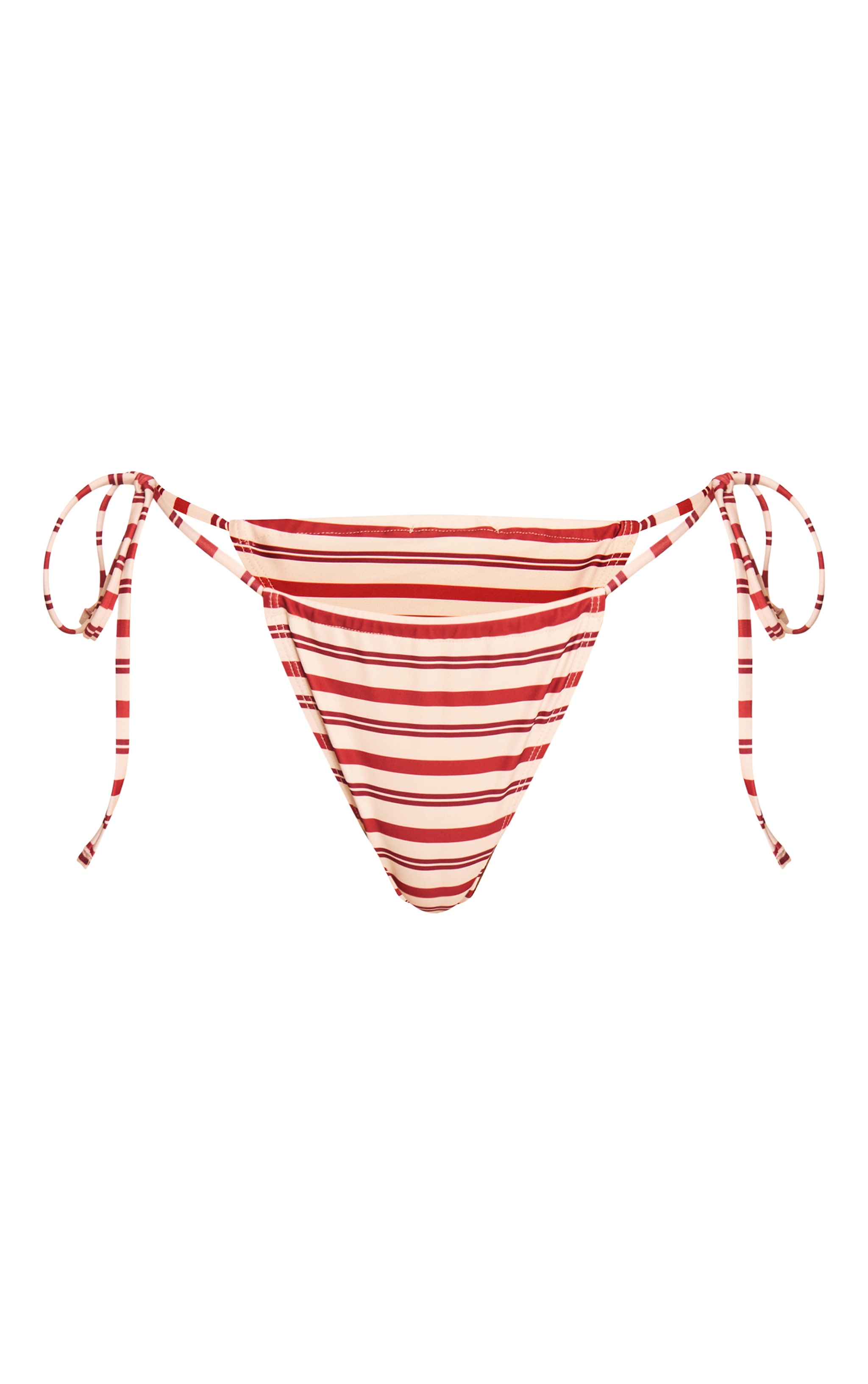 Red Stripe Tie Side Bikini Bottoms image 5