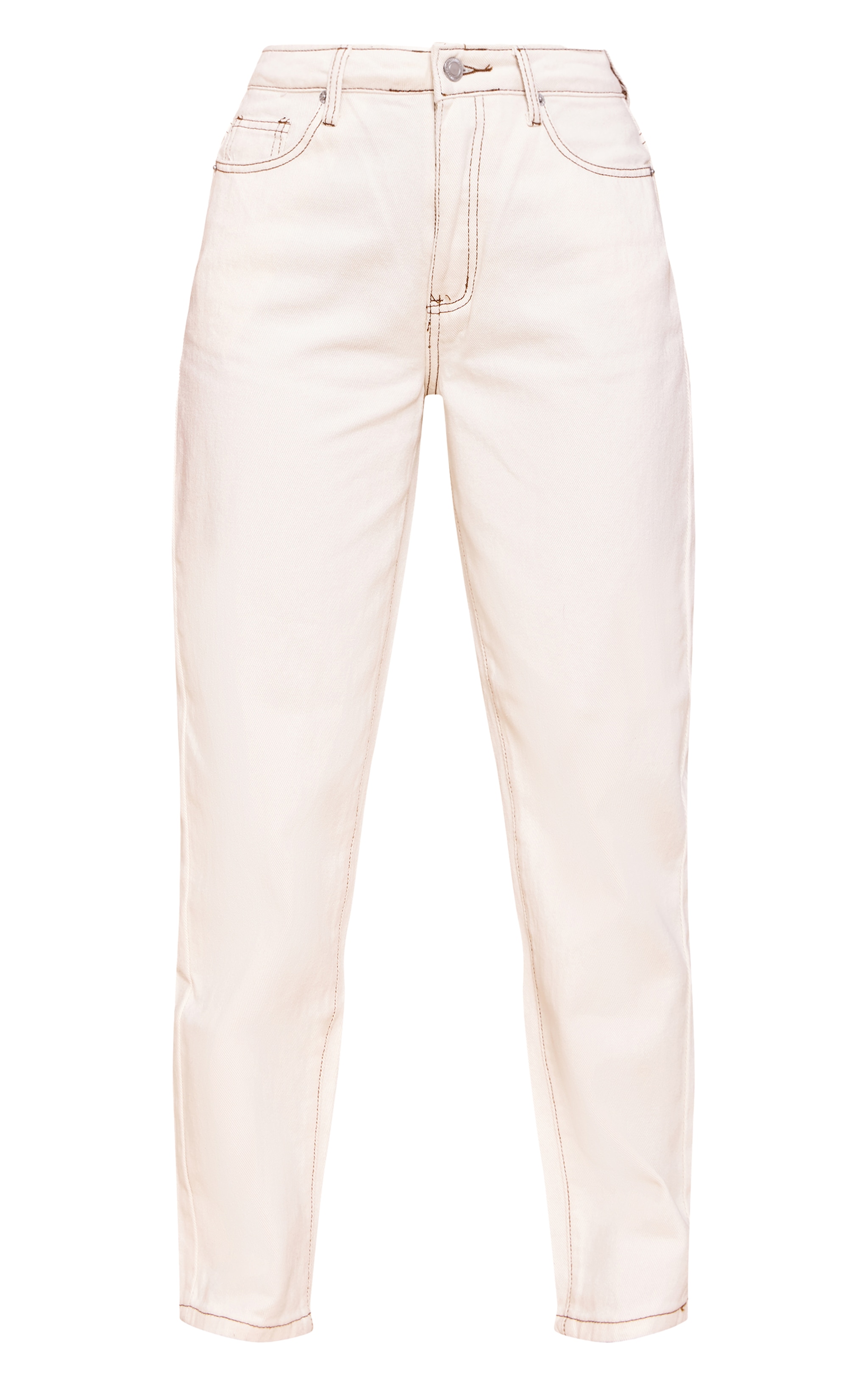 Ecru High Waist Mom Jeans image 5