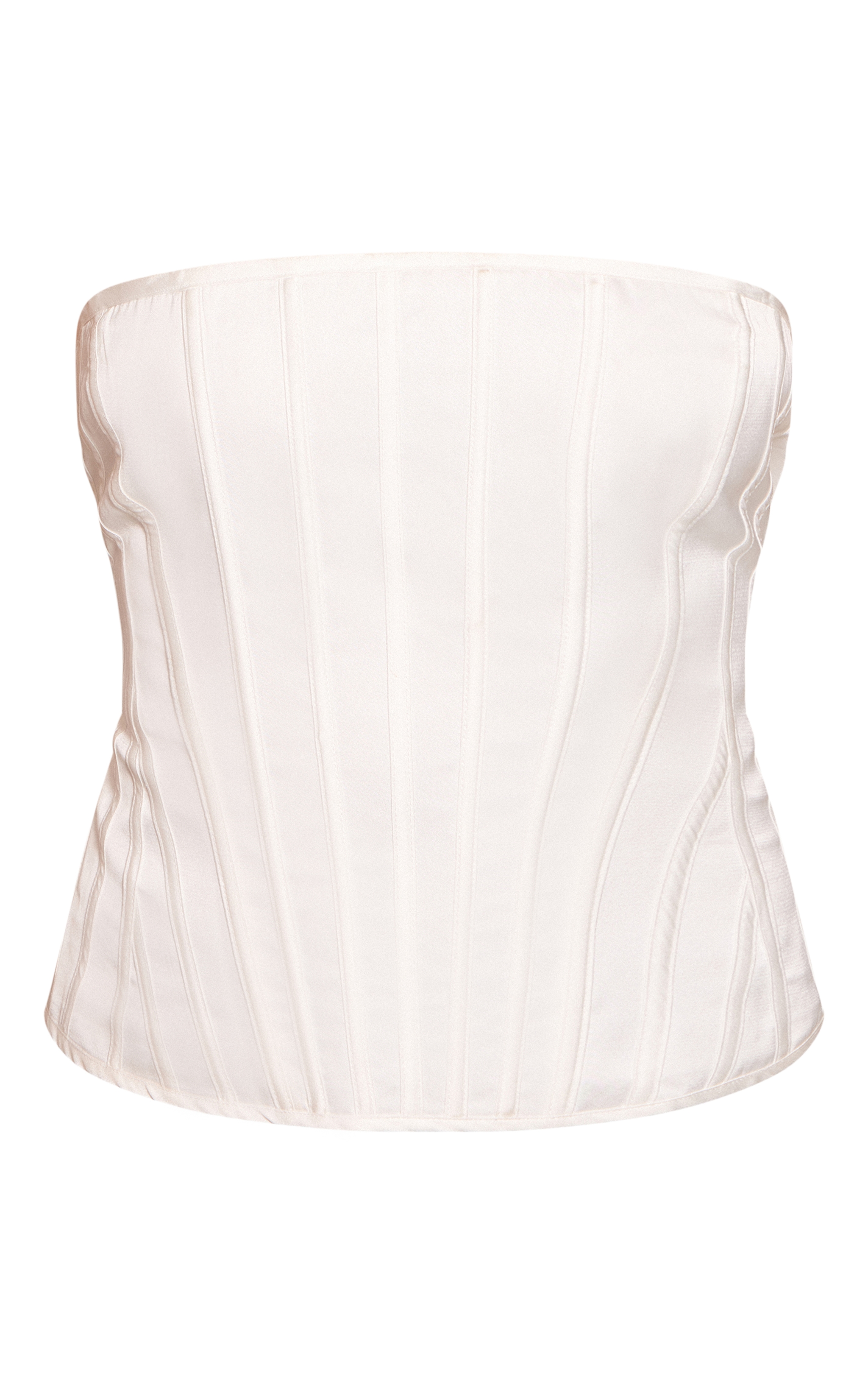 White Satin Boned Bandeau Corset image 5