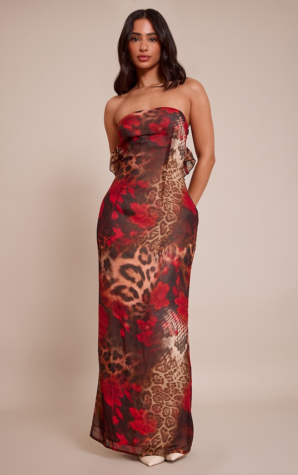 Petite Robe bustier longue multicolore fleurie